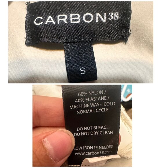 Carbon38 Kick Flare Pants Womens Small Beige High Rise Bootcut Pilates Workout - Picture 4 of 16